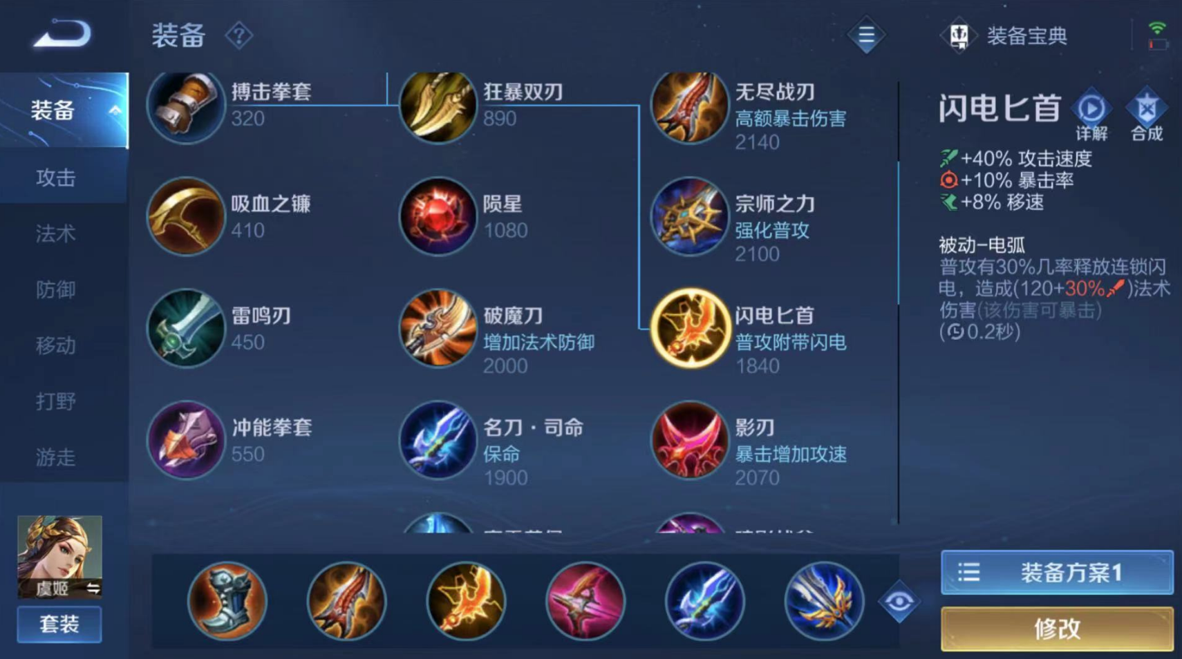 王者荣耀虞姬打法及出装有什么